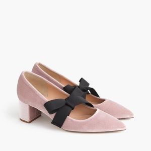 J.Crew Vintage Quartz Avery Velvet Ribbon Heels